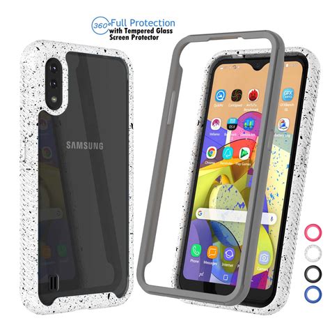 Galaxy A01 Case, Case Cover for 2020 Galaxy A01, Njjex Full-Body Rugged Transparent Clear Back ...