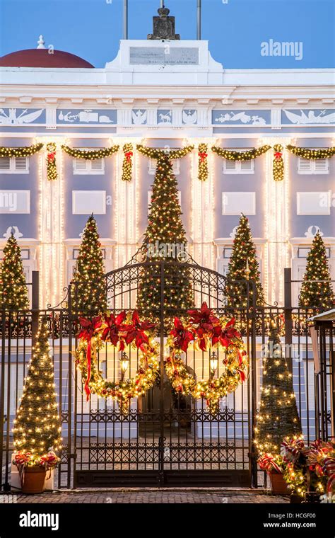 La Fortaleza (governor's mansion) decorated for Christmas, Old San Juan ...