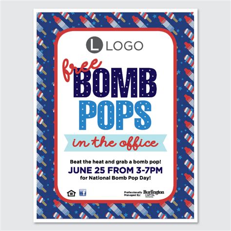 National Bomb Pop Day Poster – Small (8.5″ x 11″) | Creative Services - Burlington Capital