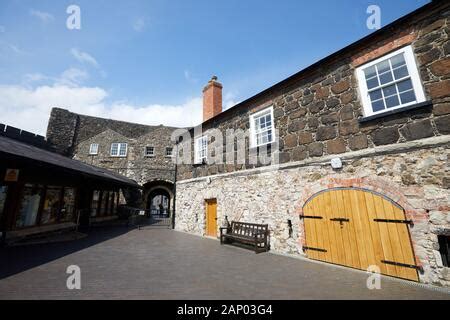 The interior or inside of Carrickfergus Castle, a Norman castle in ...