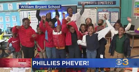 William Bryant School students cheer on Phillies - CBS Philadelphia