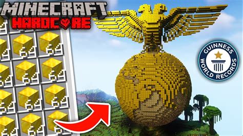 I Mined 10000 Gold Building this Golden Eagle Statue in Minecraft ...