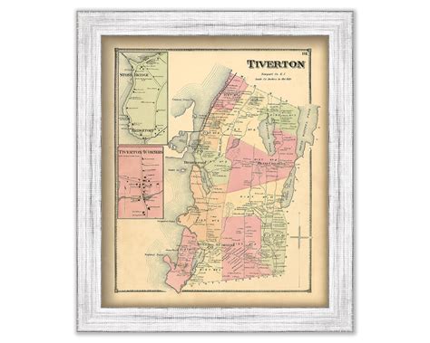 TIVERTON, Rhode Island 1870 Map