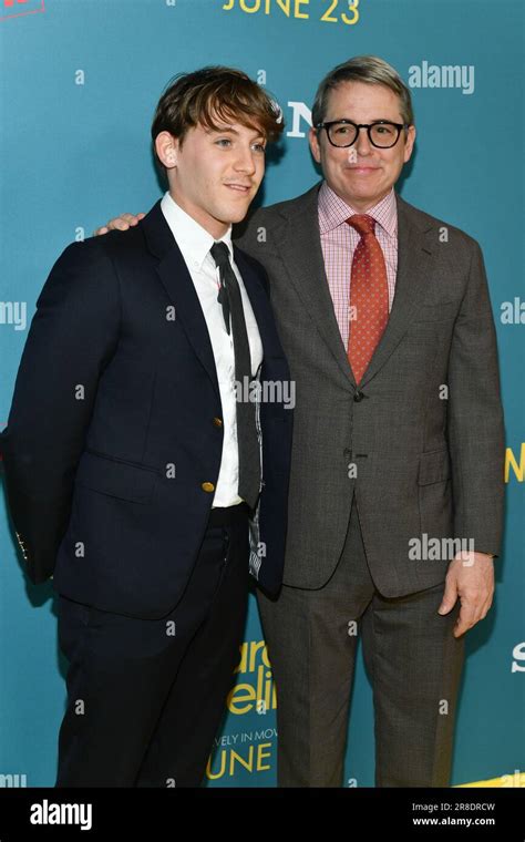 James Wilkie Broderick and Matthew Broderick attend Sony Pictures' "No Hard Feelings" New York ...