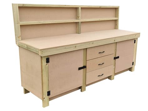 Wooden Workbench With Drawers and Double Lockable | Ubuy India