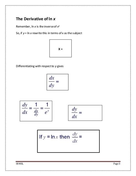 The Derivative of e^x and lnx