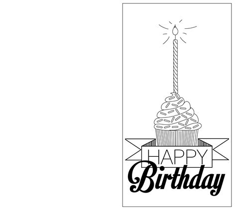 Black and White Birthday Card | Birthday card template, Free printable ...