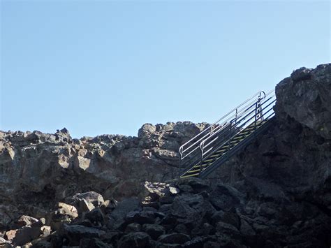 Steps into Indian Tunnel: Craters of the Moon National Monument and Preserve, Idaho