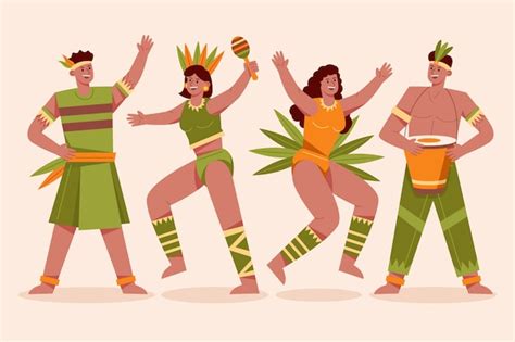 Free Vector | Flat brazilian carnival characters collection