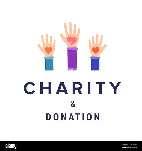 Charity and donation vector banner template. Charitable organization typography, fundraiser, non ...