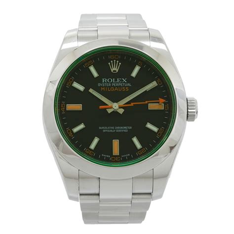 Rolex Milgauss Black Dial Green Crystal - Inventory 3939 - DelrayWatch.com