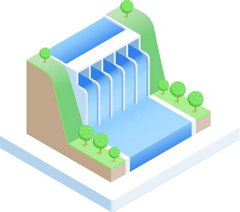 Hydroelectric power generation isometric 19046901 PNG