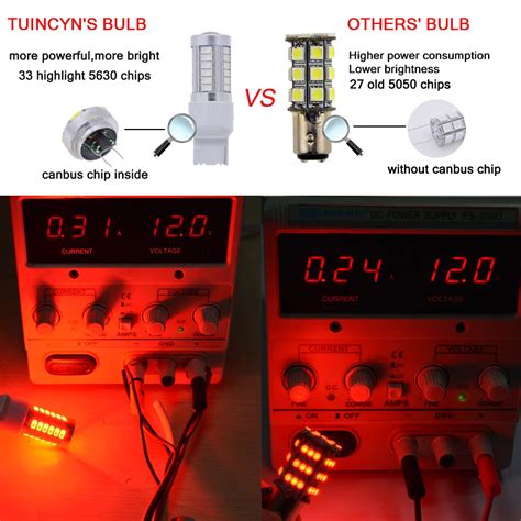 Pack of 4 TUINCYN 7440 7441 992 T20 W21W LED Back Up Reverse Light Bulbs Blue 900 Lumens 5630 ...