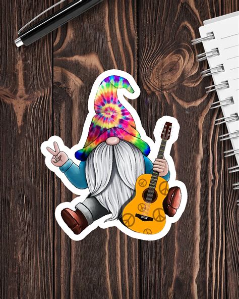 Gnome Sticker Colorful Gnome Sticker Vinyl Decals cute | Etsy