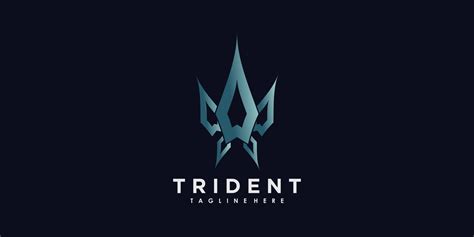 trident logo design vector with illustration creative concept 12722654 ...