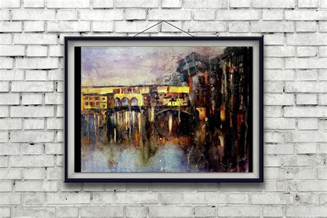 Ponte Vecchio Bridge in Florence Italy Fine Art Watercolor - Etsy