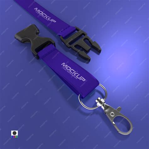 Premium PSD | Personal id card lanyard mockup