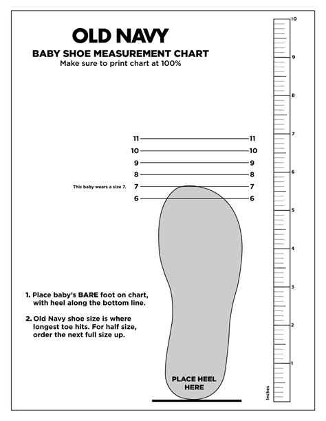 Printable Shoe Size Chart Kids