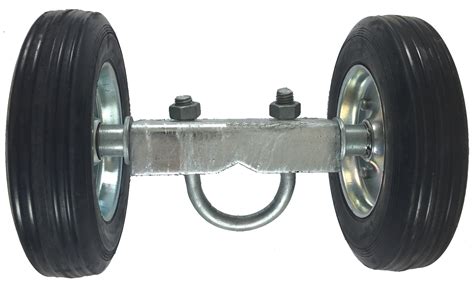 ROLLING GATE 6" WHEEL CARRIER: for Chain Link Fence Rolling Gates - Rut Runner - 2 Rubber Wheels ...