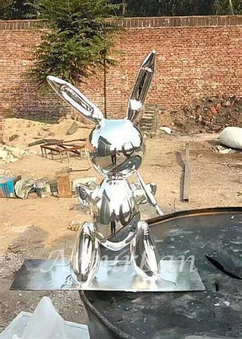 Jeff Koons Rabbit Sculpture 304 Stainless Steel Modern Sculpture