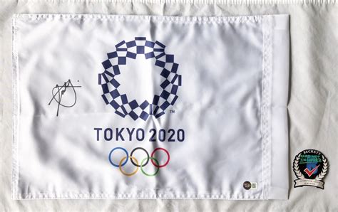 Xander Schauffele Signed 2020 Tokyo Olympics Flag Gold Medal Champ ...