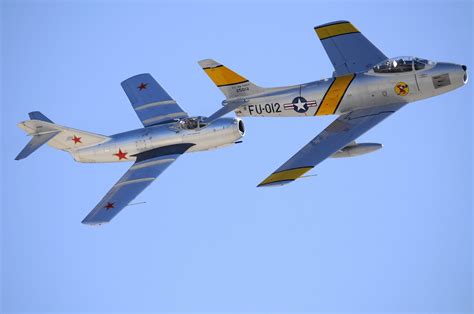 MiG 15 and F86 Sabre [4.288px × 2.848px] : r/MilitaryPorn