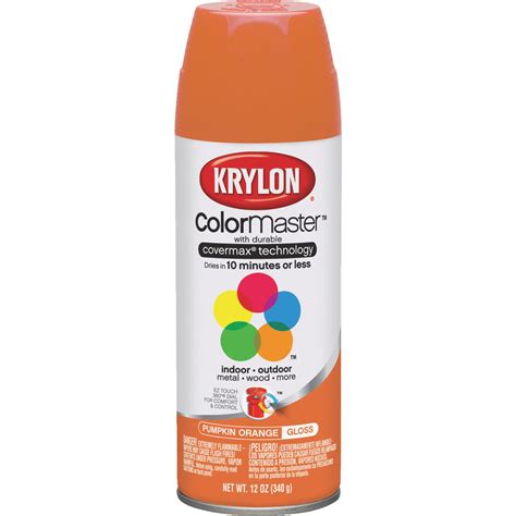 Krylon COLORmaxx K05532007 Spray Paint, Gloss, Pumpkin Orange, 12 oz ...