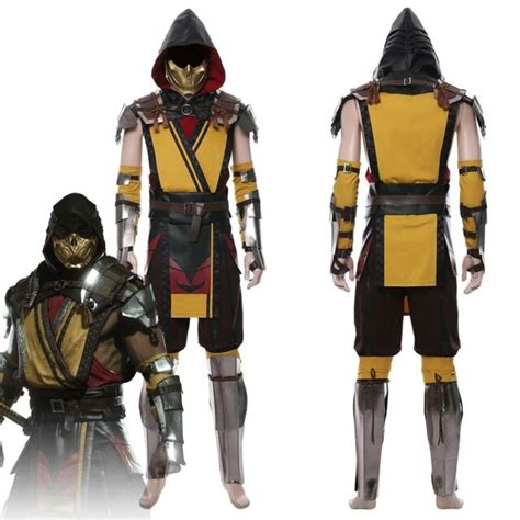 Game Mortal Kombat 11 Scorpion Cosplay Costume Male Outfit Full Set ...