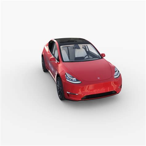 Tesla Model Y Red with interior 3D model | CGTrader