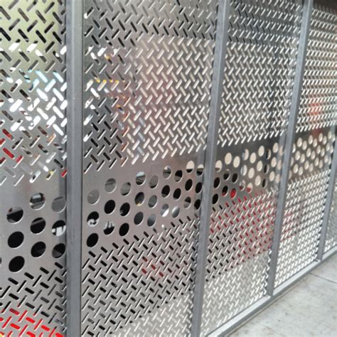 Perforated Metal Fence and Gate in Toronto. Panels, Facade