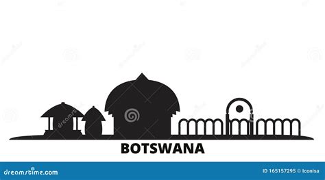 Botswana City Skyline Isolated Vector Illustration. Botswana Travel ...