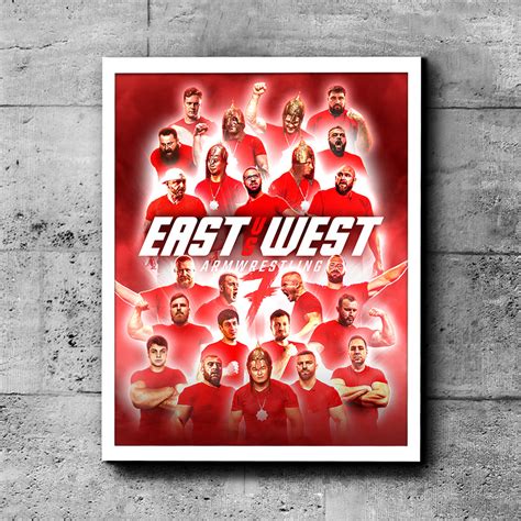 East vs West 9 Ermes Gasparini vs Devon Larratt Signed Poster - East vs West Armwrestling