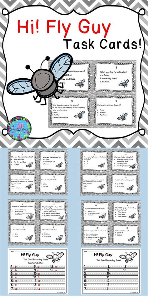 Hi! Fly Guy Activities - Task Cards | Reading comprehension task cards, Reading comprehension ...