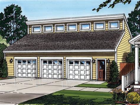 047G-0029: Three-Car Garage Plan with Loft; 44'x26' | Garage house ...