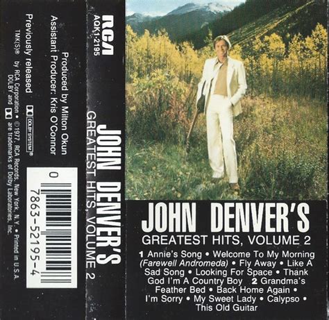 John Denver – John Denver's Greatest Hits Vol. 2 (Dolby System, Cassette) - Discogs