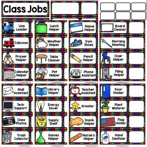 Classroom Job Chart Printable Free - Printable Templates