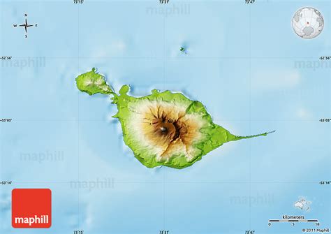 Physical Map of Heard Island and McDonald Islands