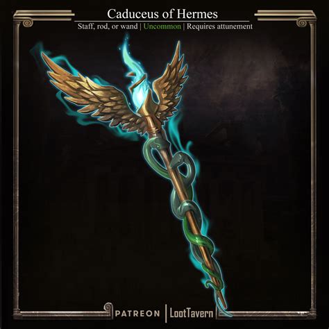 [Art][OC] Caduceus of Hermes: this curious staff is always in motion, symbolising the ...