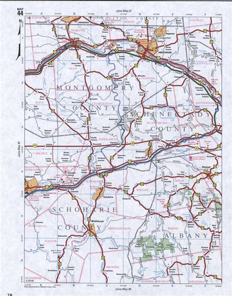 Map of Montgomery County, New York state. Detailed image map of Montgomery