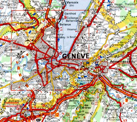 Geneva Map and Geneva Satellite Image