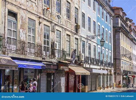 Typical Street View in Lisbon Editorial Stock Photo - Image of summer, belem: 95823173