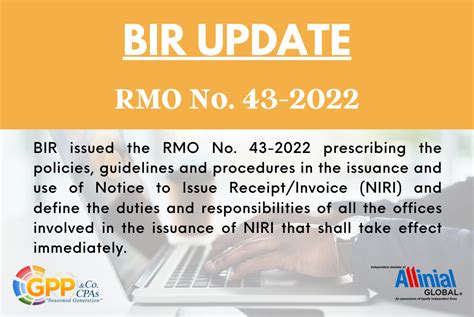 RMO No. 43-2022: Prescribes the policies, guidelines and procedures in the issuance and use of ...