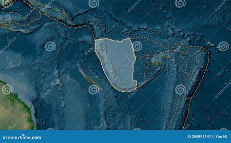 Volcanoes Around the New Hebrides Plate. Physical Map Stock Illustration - Illustration of ...