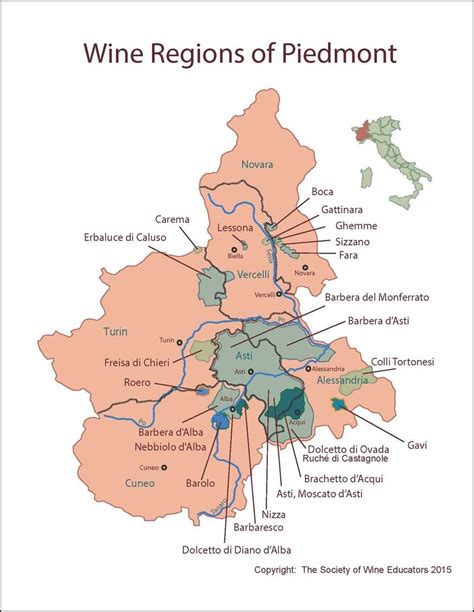 SWE Wine Map 2015 – Italy/Piedmont | Wine map, Piedmont wine, Wine guide