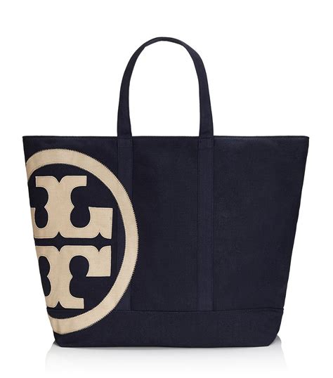 Tory burch Beach Zip Tote in Black | Lyst