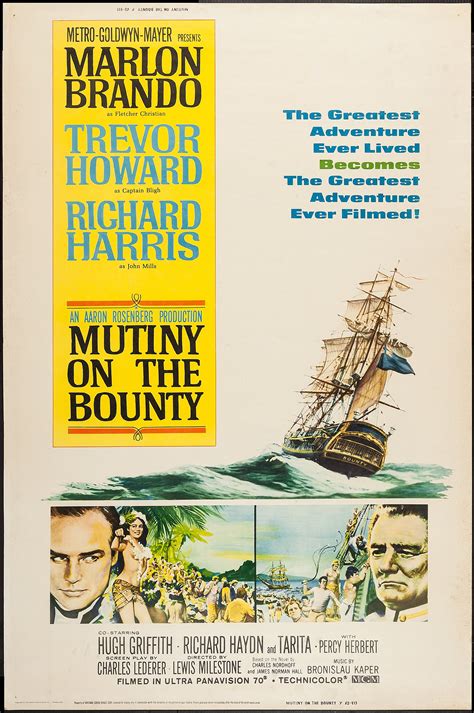 Mutiny on the Bounty (MGM, 1962). Poster (40" X 60") Style Y. | Lot ...