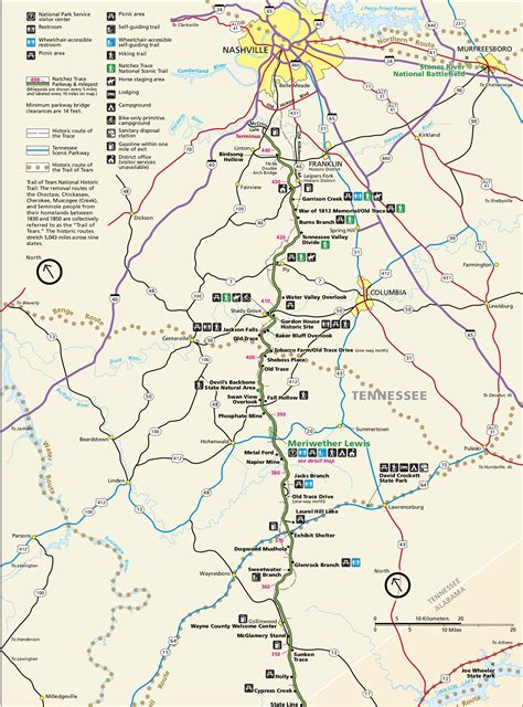 Map Of The Natchez Trace - Maping Resources