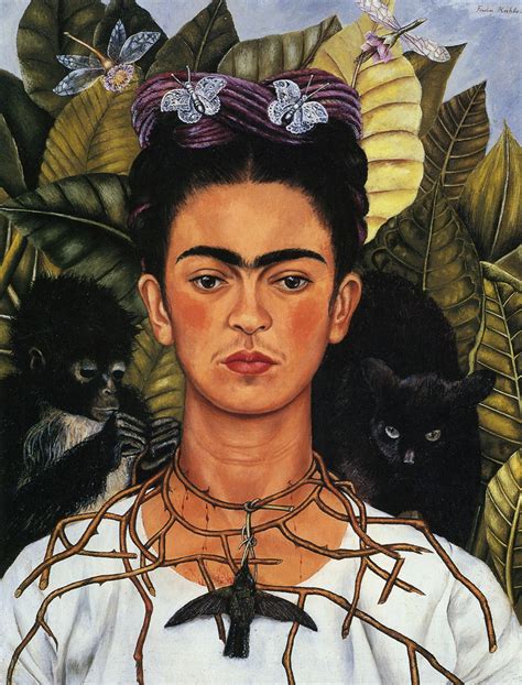 Self-Portrait with Thorn Necklace and Hummingbird by Frida Kahlo