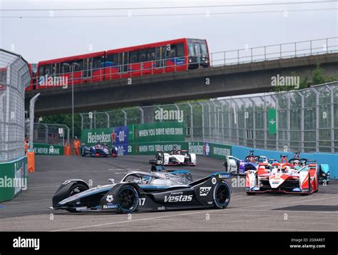 Mercedes-EQ Formula E Team's Nyck de Vries (left) ahead of Mahindra ...