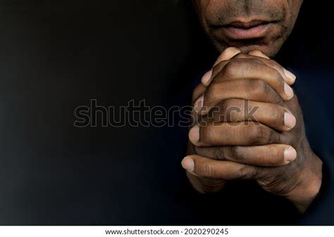 Man Praying God Hands Together Caribbean Stock Photo 2020290245 ...